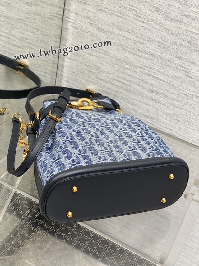 Dior专柜新款迪奥高仿原单大号C‘est丹宁系列水桶包 djfk1737